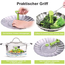 Laden Sie das Bild in den Galerie-Viewer, Klappbarer Dampfkorb aus Edelstahl