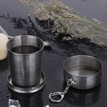 Laden Sie das Bild in den Galerie-Viewer, Tragbarer Zusammenklappbarer Edelstahlbecher