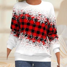 Laden Sie das Bild in den Galerie-Viewer, Loses Sweatshirt mit weihnachtlichem Rundhalsausschnitt für Damen