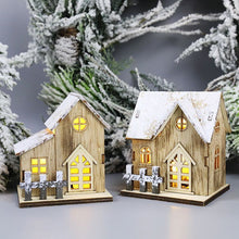 Laden Sie das Bild in den Galerie-Viewer, Weihnachtsdekoration LED Leuchtendes Blockhaus