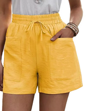 Laden Sie das Bild in den Galerie-Viewer, Sommer Damen lässige lockere Leinenshorts