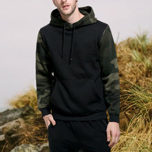 Laden Sie das Bild in den Galerie-Viewer, Lässiger Kapuzenpullover mit Camouflage-Farbblock