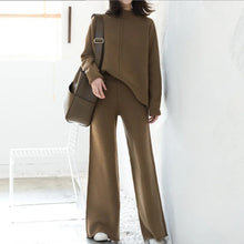 Laden Sie das Bild in den Galerie-Viewer, Damen stylische lässige Strickpullover und -hosen