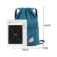 Laden Sie das Bild in den Galerie-Viewer, Faltbarer bestickter Kordelzug Rucksack