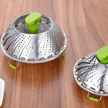 Laden Sie das Bild in den Galerie-Viewer, Klappbarer Dampfkorb aus Edelstahl