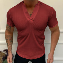 Laden Sie das Bild in den Galerie-Viewer, Stilvolles T-Shirt mit V-Ausschnitt für Herren