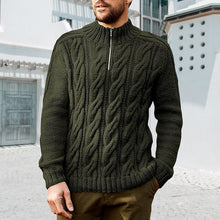 Laden Sie das Bild in den Galerie-Viewer, Einfarbiger Pullover mit Reißverschluss für Herren