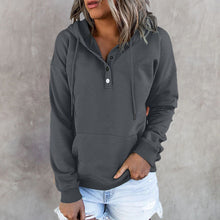 Laden Sie das Bild in den Galerie-Viewer, Langärmliges Lockeres Lässiges Sweatshirt mit Kordelzug