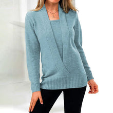 Laden Sie das Bild in den Galerie-Viewer, Einfarbiger Pullover für Damen, kurz geschnittener Strickpullover