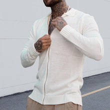 Laden Sie das Bild in den Galerie-Viewer, Lässiger Langärmliger Strickpullover mit Reißverschluss für Herren