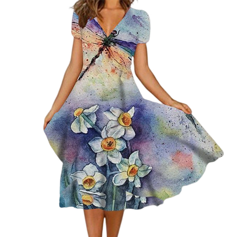 Maxirockkleid mit Positionsdruck