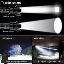 Laden Sie das Bild in den Galerie-Viewer, Wiederaufladbare taktische LED-Laser-Taschenlampe