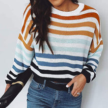 Laden Sie das Bild in den Galerie-Viewer, Herbst Gestreifter Pullover