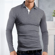 Laden Sie das Bild in den Galerie-Viewer, Langärmliges Revers-Poloshirt
