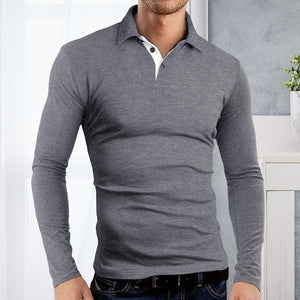 Langärmliges Revers-Poloshirt