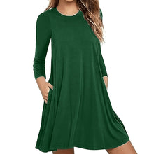 Laden Sie das Bild in den Galerie-Viewer, Langärmliges Einfarbiges Reisekleid