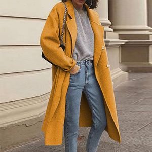Langer Lässiger Mantel mit Revers für Damen