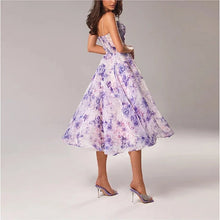 Laden Sie das Bild in den Galerie-Viewer, Elegantes bedrucktes Trägerkleid