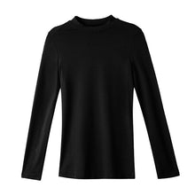 Laden Sie das Bild in den Galerie-Viewer, Langärmliges Schmales Damen-T-Shirt mit Stehkragen