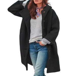 Damen Mantel mit Fleece Plüsch
