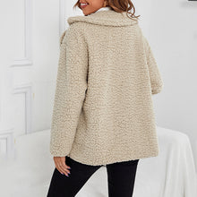 Laden Sie das Bild in den Galerie-Viewer, Damen Sherpa Jacke Leger Revers Fleece