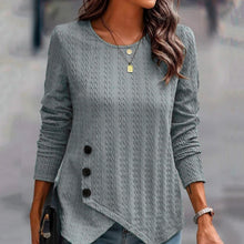 Laden Sie das Bild in den Galerie-Viewer, Langarm-Strickpullover mit Rundhalsausschnitt