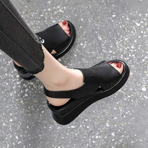 Damen Sandalen/Hausschuhe aus weichem Leder