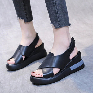 Damen Sandalen/Hausschuhe aus weichem Leder