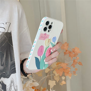 Niedliche Blumen-iPhone-Hülle mit Telefon-Lanyard