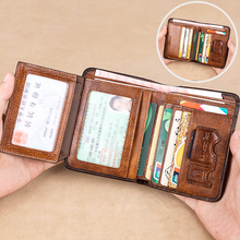 Laden Sie das Bild in den Galerie-Viewer, Herren Retro-Geldbörse aus PU-Leder mit RFID-Blockierung