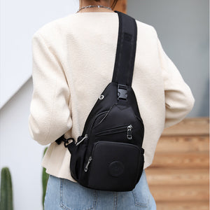 Damen-Schultertasche aus Segeltuch mit mehreren Taschen
