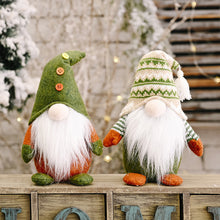 Laden Sie das Bild in den Galerie-Viewer, Weihnachtsgrüne gesichtslose Elfenfigur des alten Mannes