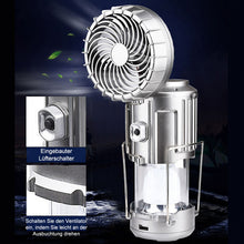 Laden Sie das Bild in den Galerie-Viewer, 6 in 1 tragbares Outdoor-LED-Campinglicht mit Ventilator