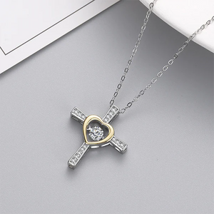Zu meinem Seelenverwandten Kreuz und Herz Halskette