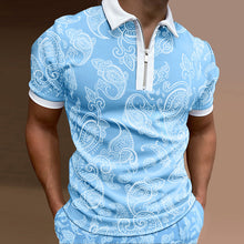 Laden Sie das Bild in den Galerie-Viewer, Herren Sommer stylisches bedrucktes Poloshirt