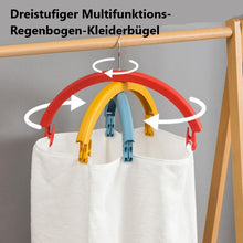 Laden Sie das Bild in den Galerie-Viewer, Dreistufiger Multifunktions-Regenbogen-Kleiderbügel