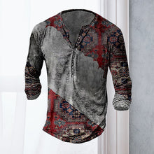 Laden Sie das Bild in den Galerie-Viewer, Lässiges Langärmliges Bedrucktes T-Shirt für Herren mit V-Ausschnitt