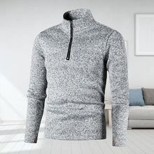 Laden Sie das Bild in den Galerie-Viewer, Einfarbiges Rollkragen-Sweatshirt mit Reißverschluss