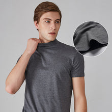 Laden Sie das Bild in den Galerie-Viewer, Schmal geschnittenes T-Shirt mit Stehkragen für Herren