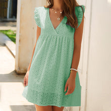 Laden Sie das Bild in den Galerie-Viewer, Sommerliches Spitzenkleid mit Rüschenärmeln