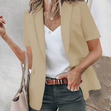 Laden Sie das Bild in den Galerie-Viewer, Lässiger Kurzärmliger Blazer mit Reverskragen