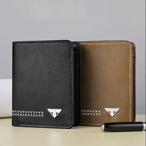 Dreifach faltbare Herren-Brieftasche aus strapazierfähigem Leder