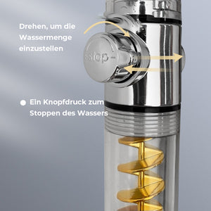 Turbogeladener Duschkopf mit drei Geschwindigkeiten