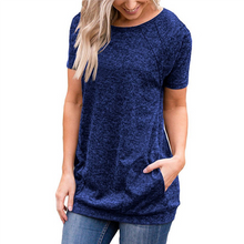 Laden Sie das Bild in den Galerie-Viewer, Lockeres lässiges schweißabsorbierendes T-Shirt für Damen mit Rundhalsausschnitt