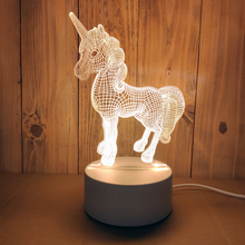 Laden Sie das Bild in den Galerie-Viewer, 3D Nachtlicht USB-Stecker dimmbare LED-Schlafzimmer-Nachttischlampe