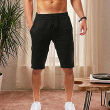 Laden Sie das Bild in den Galerie-Viewer, Lockere atmungsaktive Shorts aus Baumwolle und Leinen