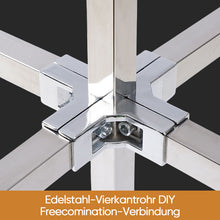Laden Sie das Bild in den Galerie-Viewer, Verschiedene Formen von Vierkantrohrverbindern aus Edelstahl