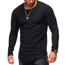 Laden Sie das Bild in den Galerie-Viewer, Langärmliges Zerknittertes T-Shirt für Herren