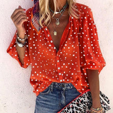 Laden Sie das Bild in den Galerie-Viewer, Lässige Tupfen-Bluse Aus Chiffon