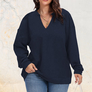 Damen Übergroßer Pullover mit V-Ausschnitt
